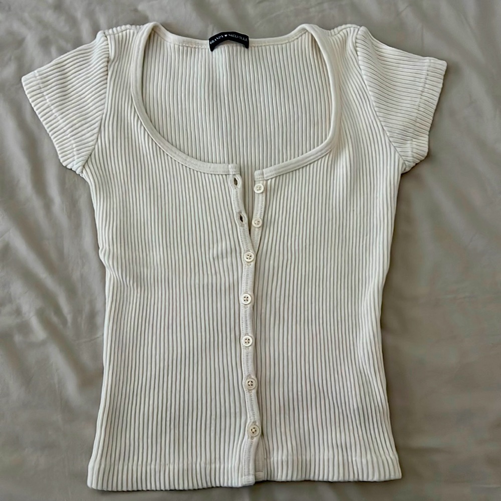 Brandy Melville shirt barely worn beige